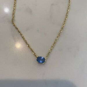 Kendra Scott Gold Necklace with Blue Stone